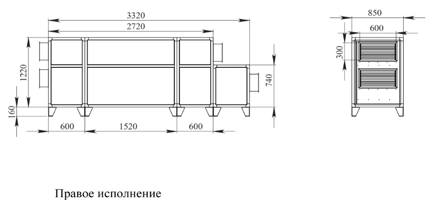 Габаритные и присоединительные размеры 2700 Lux RP PB 7,5-380